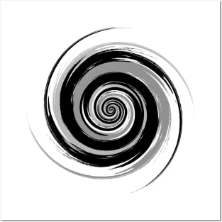 Black and white swirl Posters and Art